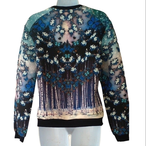 RARY Womens Polar Bear Art Sweater White Blue S M - Picture 4 of 4